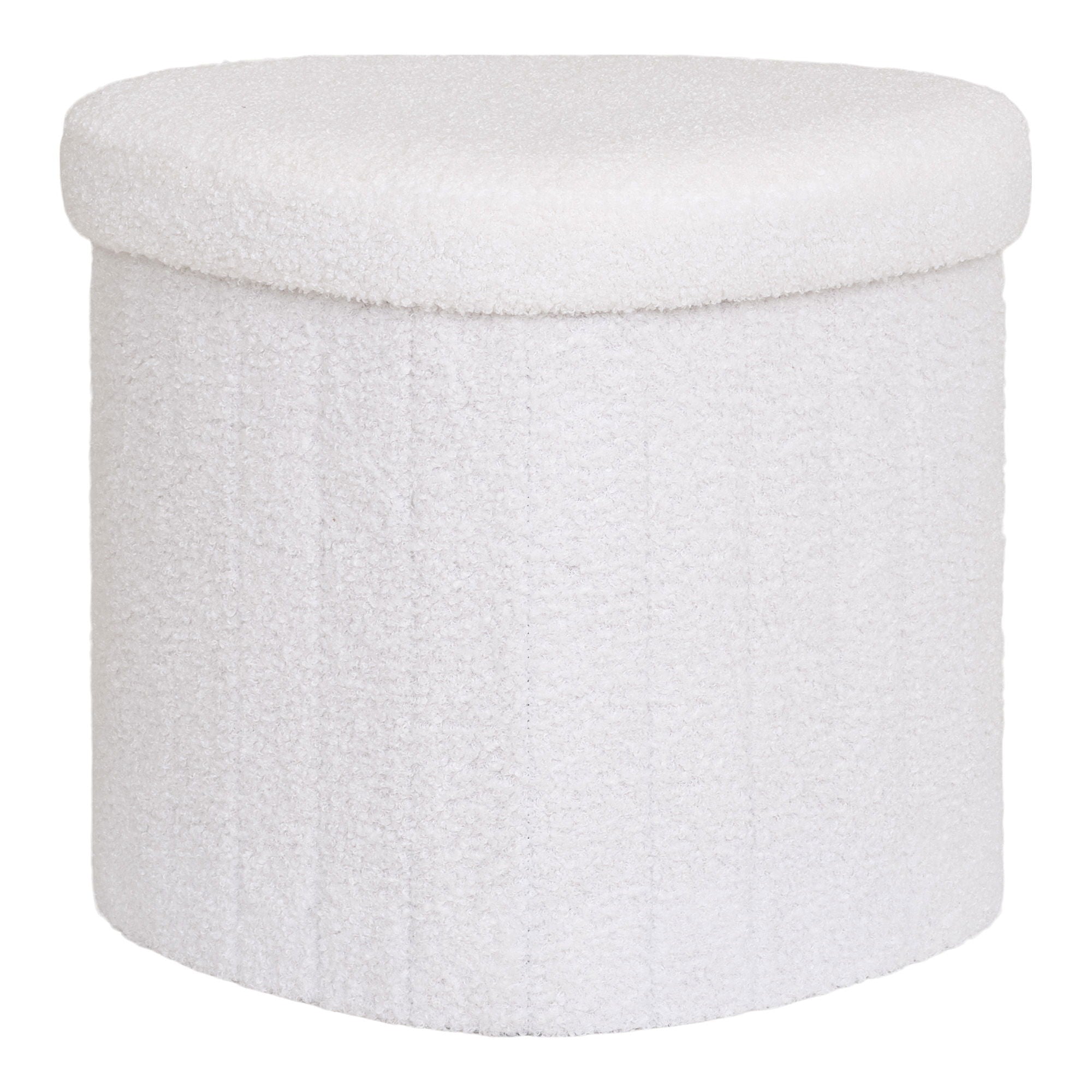 Medford Poef - Poef, teddy, wit 42,5x36,5 cm, HN1310