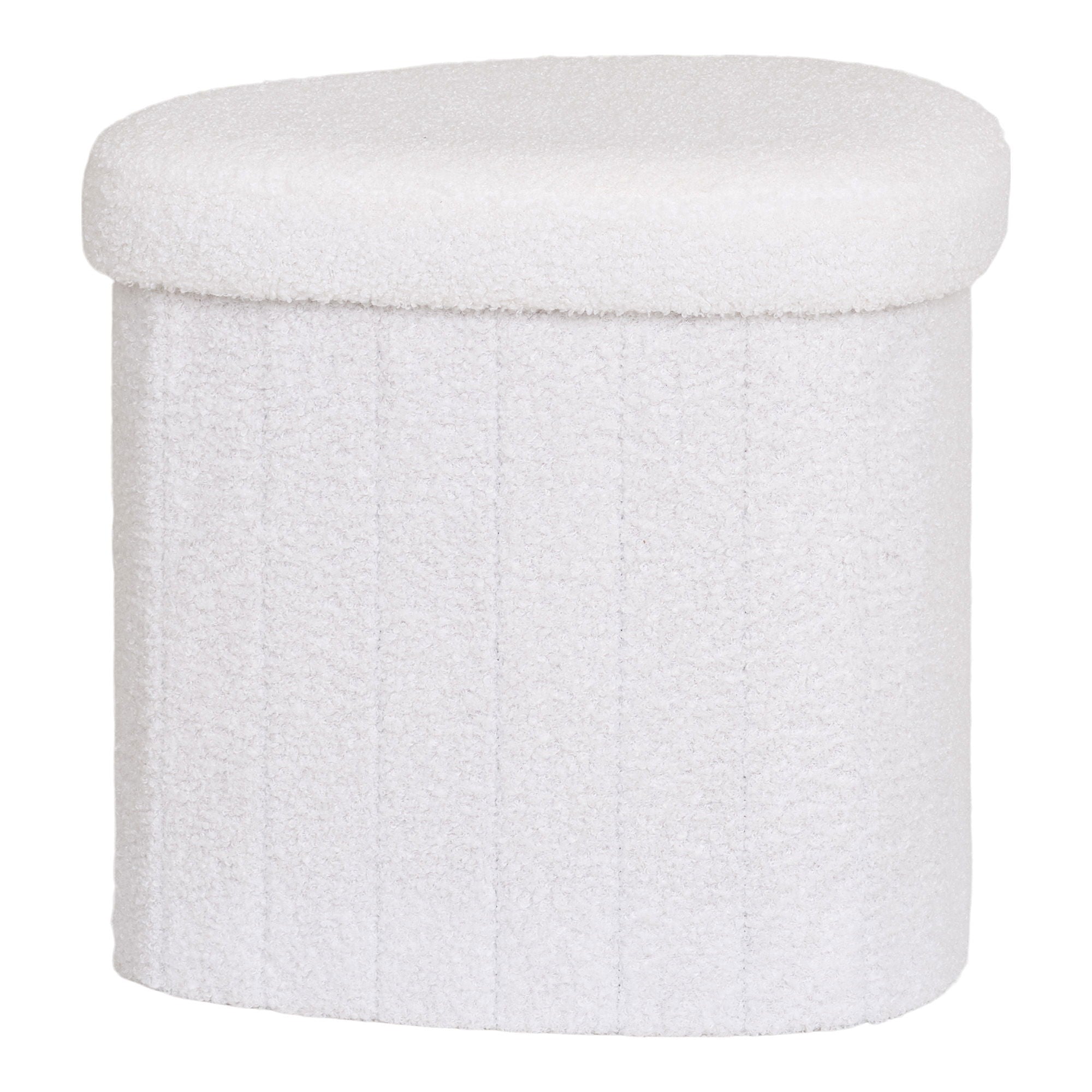 Medford Poef - Poef, teddy, wit 42,5x36,5 cm, HN1310