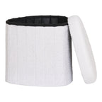 Medford Poef - Poef, teddy, wit 42,5x36,5 cm, HN1310