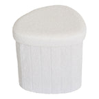 Medford Poef - Poef, teddy, wit 42,5x36,5 cm, HN1310