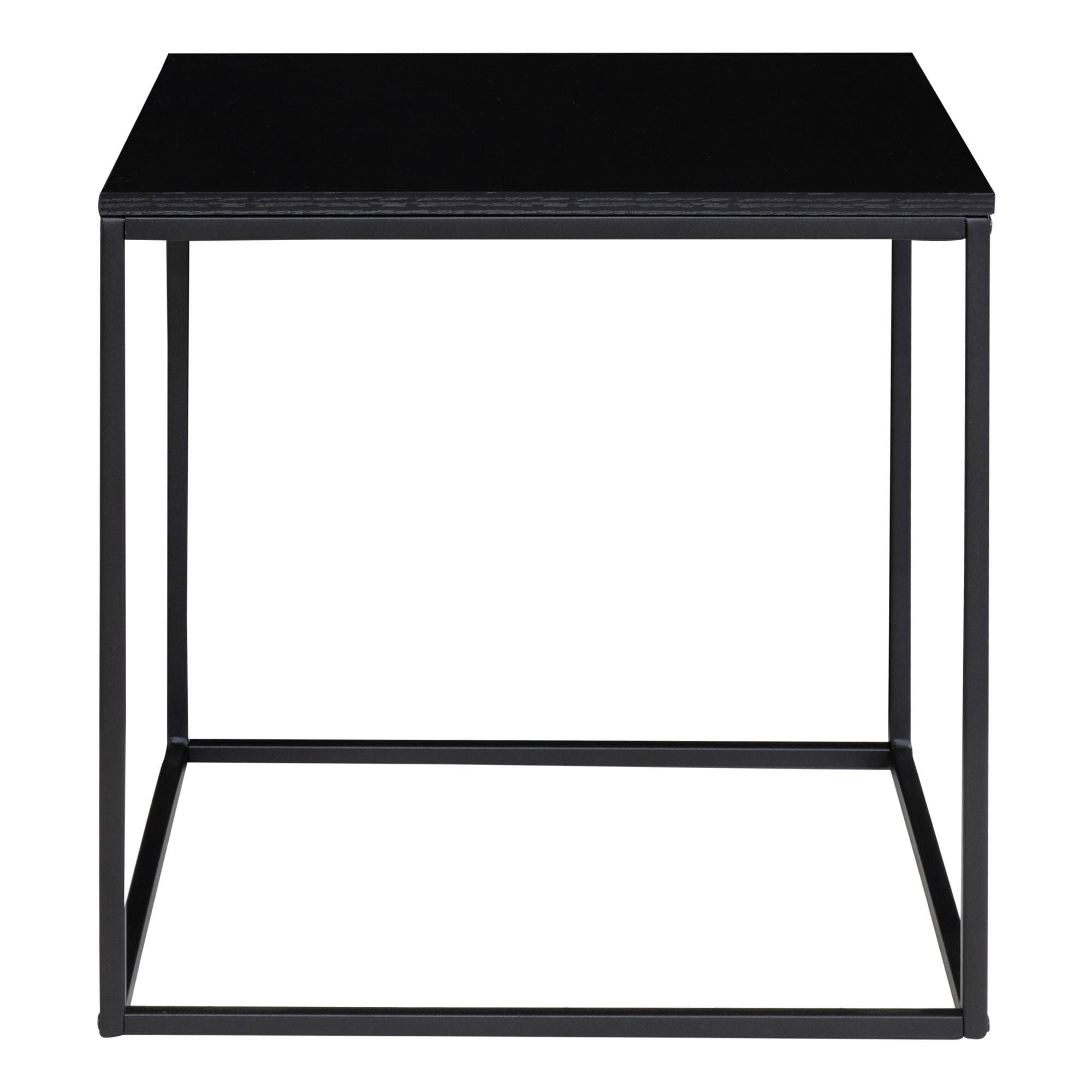 Vita bijzettafel - bijzettafel, zwart, zwart frame 45x45x45 cm