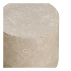 Prague Salontafel - Salontafel, marmerlook, rond, beige, set van 2