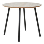 Aalst Salontafel - salontafel, travertijnlook, zwarte poten ø55x45 cm
