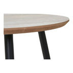 Aalst Salontafel - salontafel, travertijnlook, zwarte poten ø55x45 cm