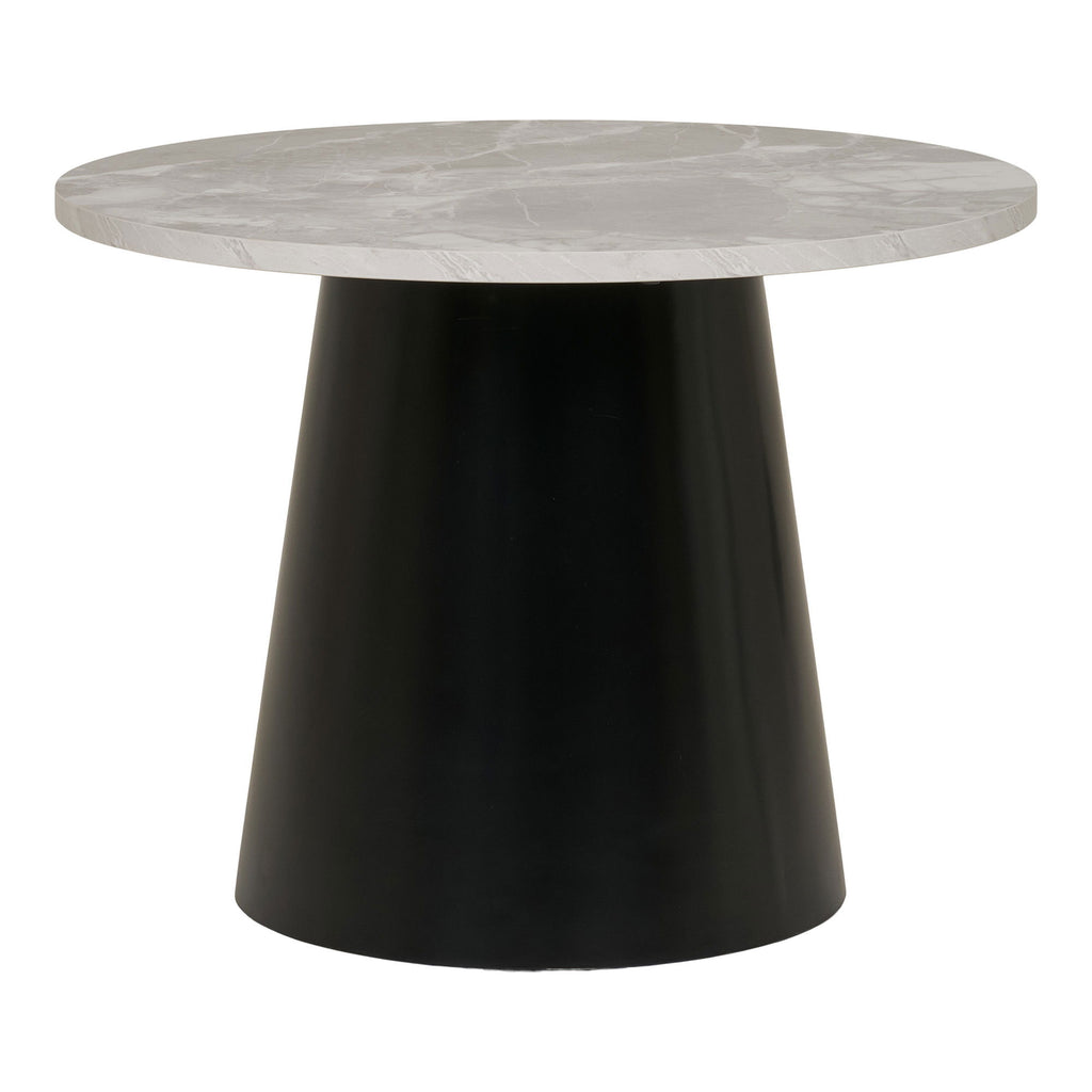 Brito Salontafel - Salontafel, marmerlook, grijs/zwart ø60x45 cm