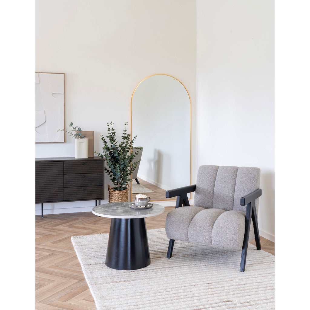 Brito Salontafel - Salontafel, marmerlook, grijs/zwart ø60x45 cm