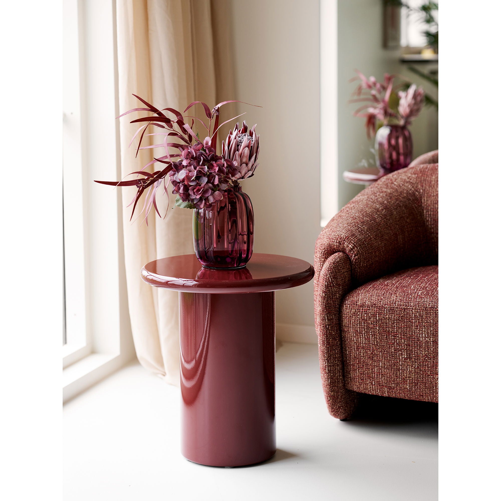 Otago Side Table - Bijzettafel, bordeaux ø45x50 cm