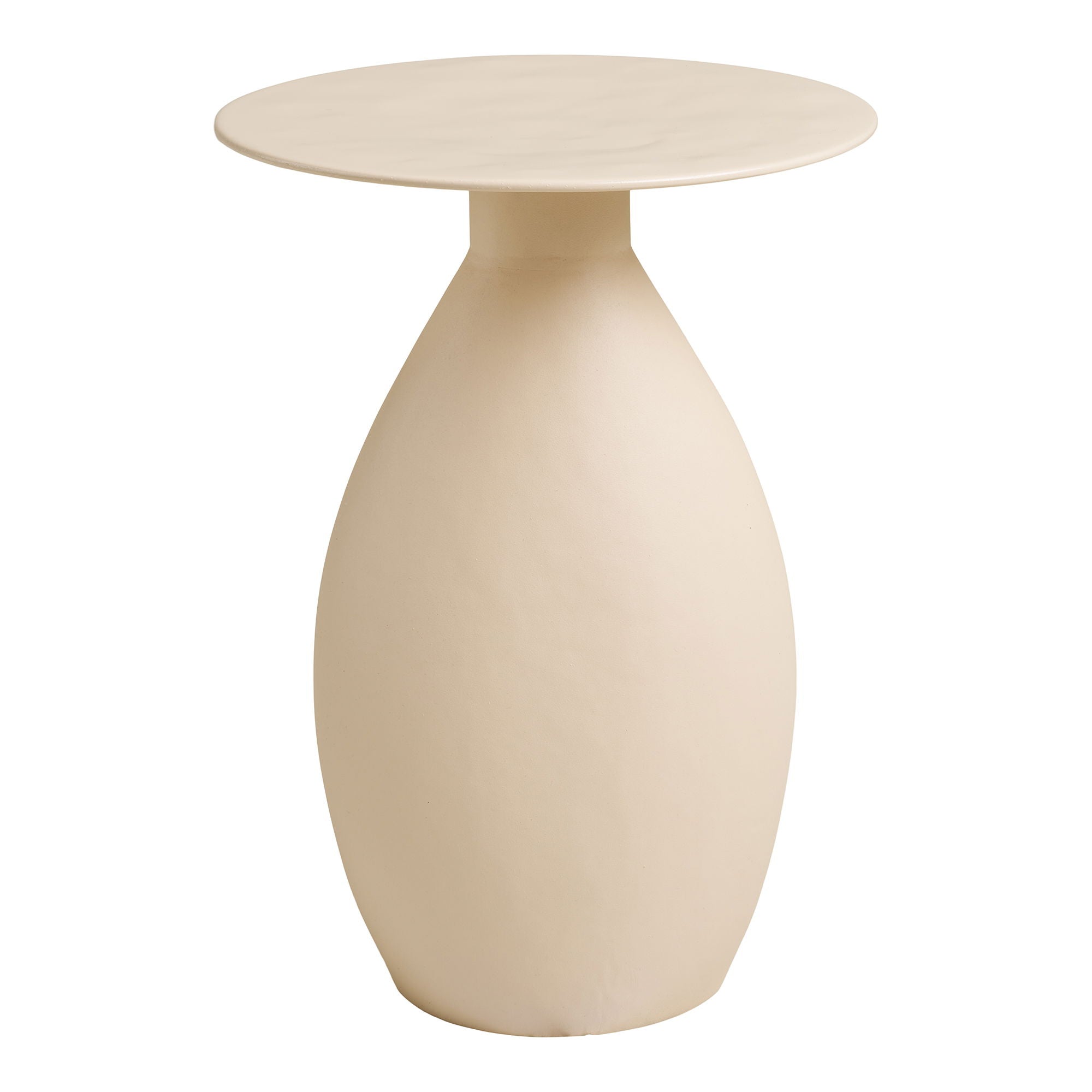 Calais bijzettafel - bijzettafel, metaal/emaille, off-white ø36x50 cm