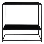 Vita consoletafel - consoletafel, 2 planken, zwart, zwart frame 80x36x80 cm