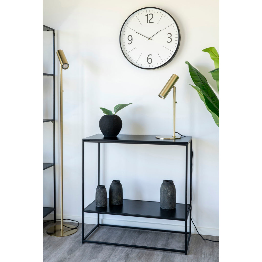 Vita consoletafel - consoletafel, 2 planken, zwart, zwart frame 80x36x80 cm