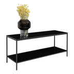 Vita tv-stand - tv-meubel, 2 planken, zwart, zwart frame 100x36x45 cm