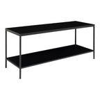 Vita tv-stand - tv-meubel, 2 planken, zwart, zwart frame 100x36x45 cm