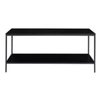 Vita tv-stand - tv-meubel, 2 planken, zwart, zwart frame 100x36x45 cm