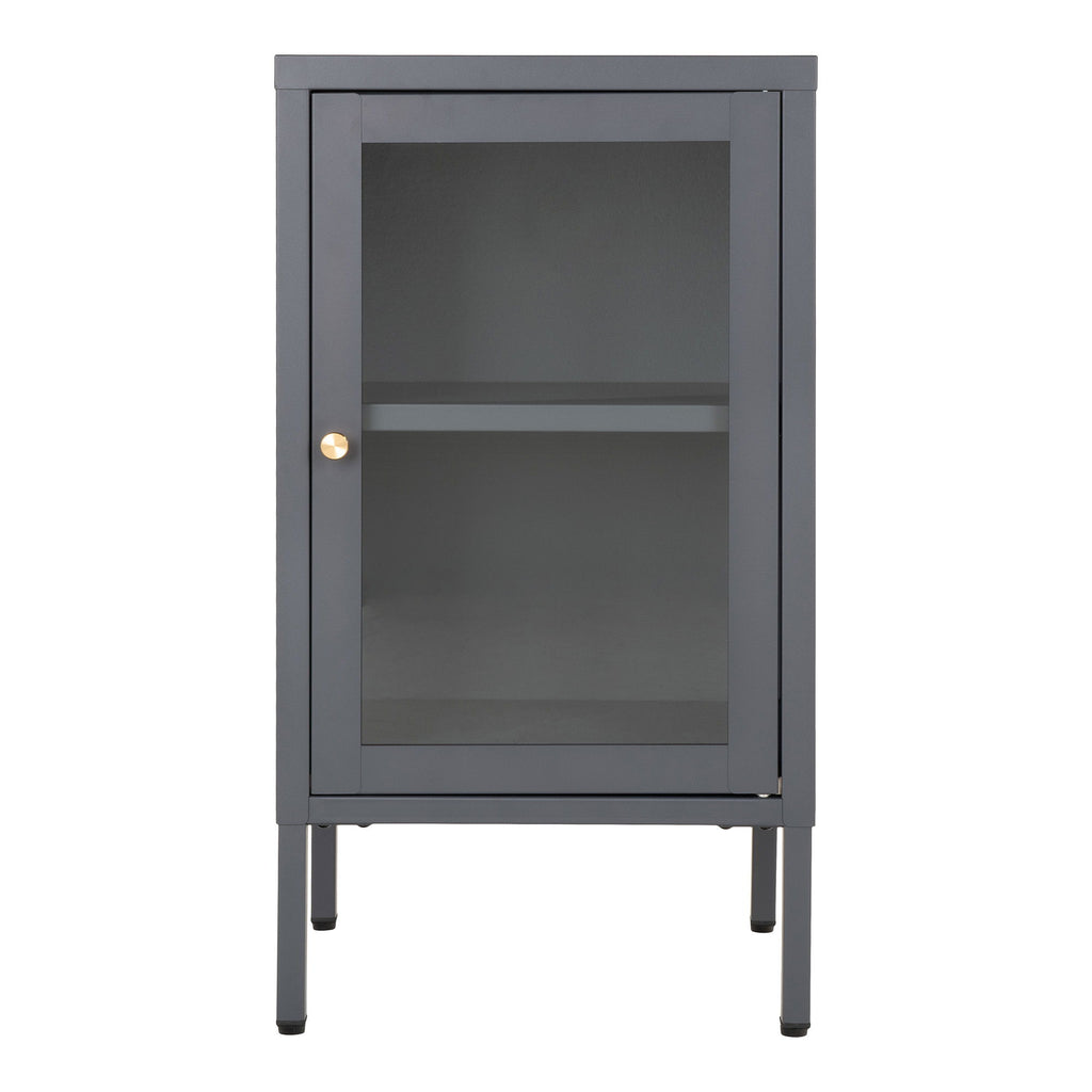 Dalby-kast - kast, 1 glazen deur, staal, grijs 38x35x70 cm