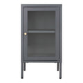 Dalby-kast - kast, 1 glazen deur, staal, grijs 38x35x70 cm