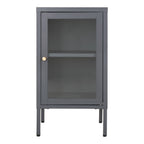 Dalby-kast - kast, 1 glazen deur, staal, grijs 38x35x70 cm