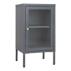 Dalby-kast - kast, 1 glazen deur, staal, grijs 38x35x70 cm