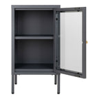 Dalby-kast - kast, 1 glazen deur, staal, grijs 38x35x70 cm