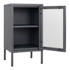 Dalby-kast - kast, 1 glazen deur, staal, grijs 38x35x70 cm