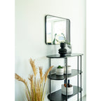Vita shelf - Ovaal rek, 4 planken, zwart, zwart frame 85x36x111 cm