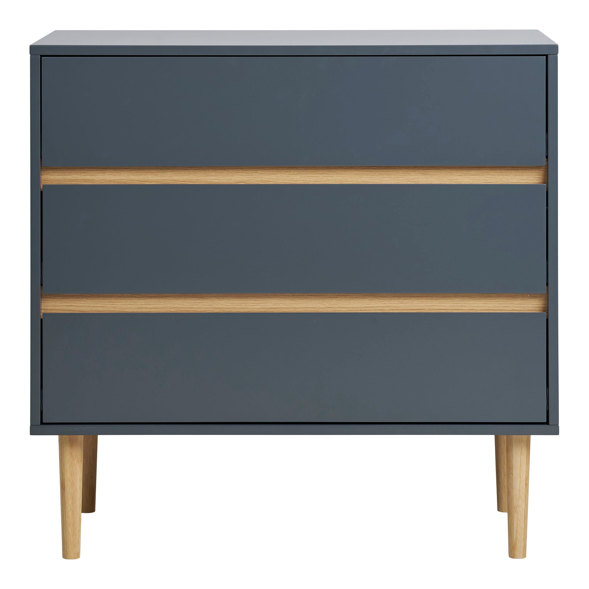 Bisley Chest - Kast, geverfd hout, 3 lades, donkergrijs 80x40x80 cm