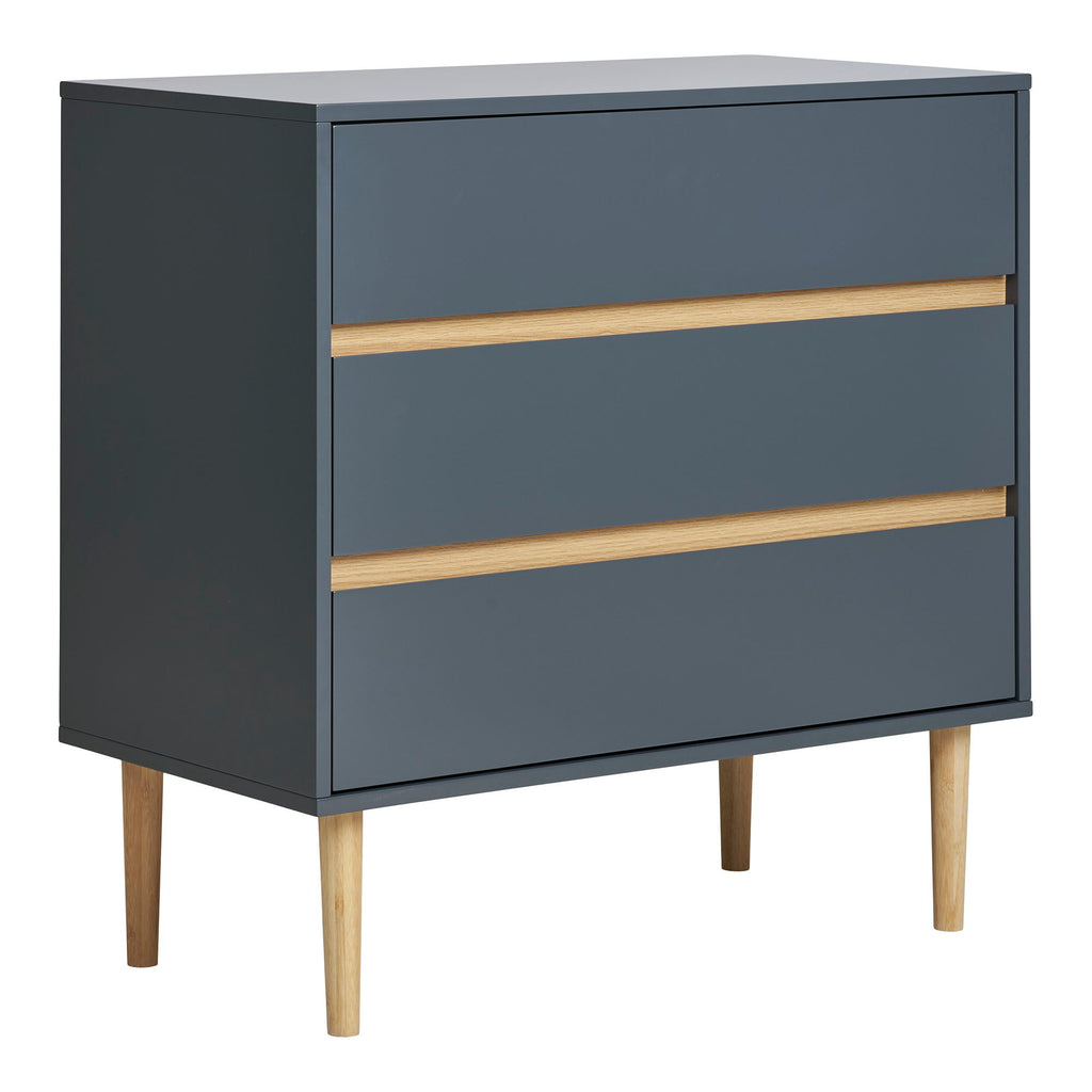Bisley Chest - Kast, geverfd hout, 3 lades, donkergrijs 80x40x80 cm