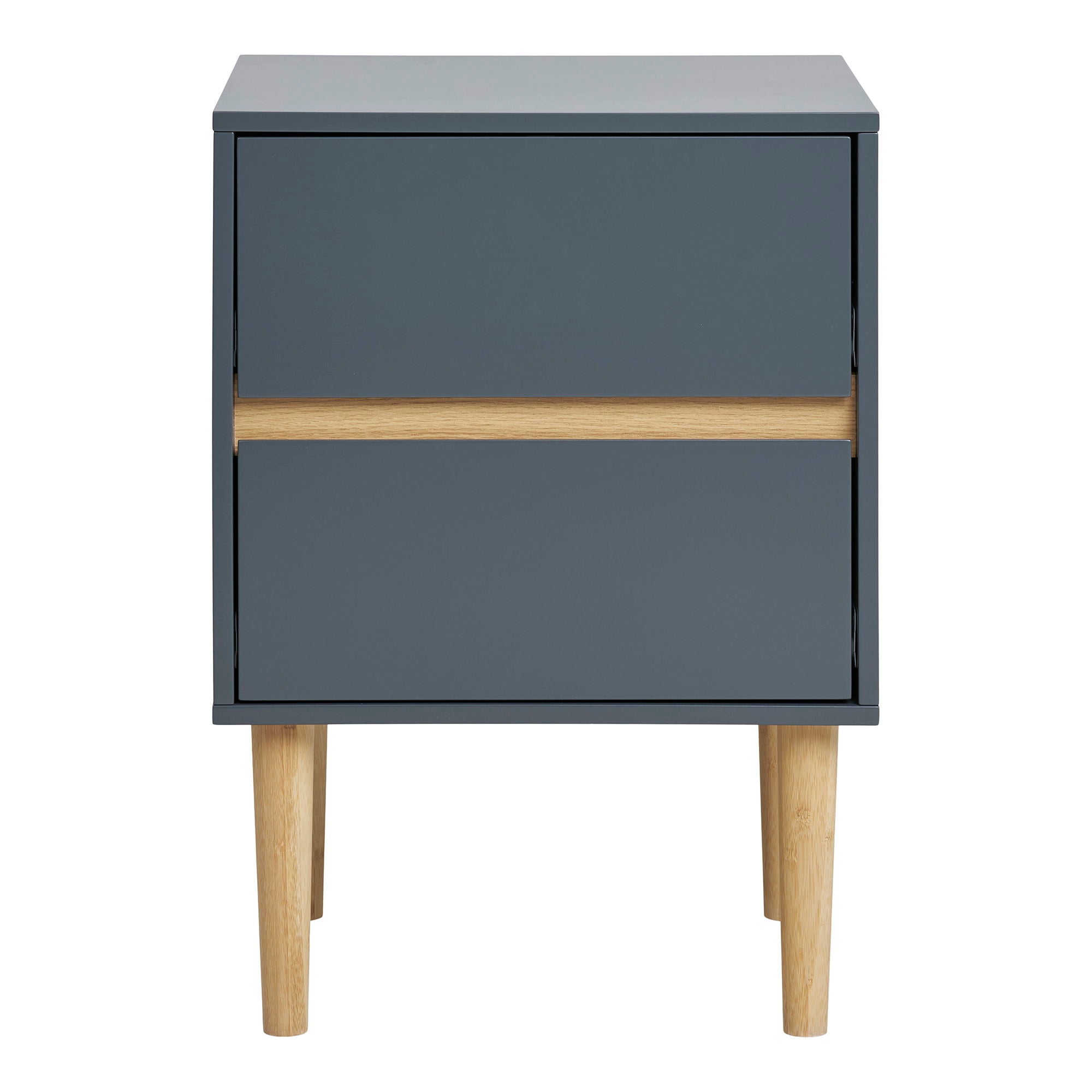 Bisley Bijzettafel - Bijzettafel, geverfd hout, 2 lades, donkergrijs 40x35x55 cm