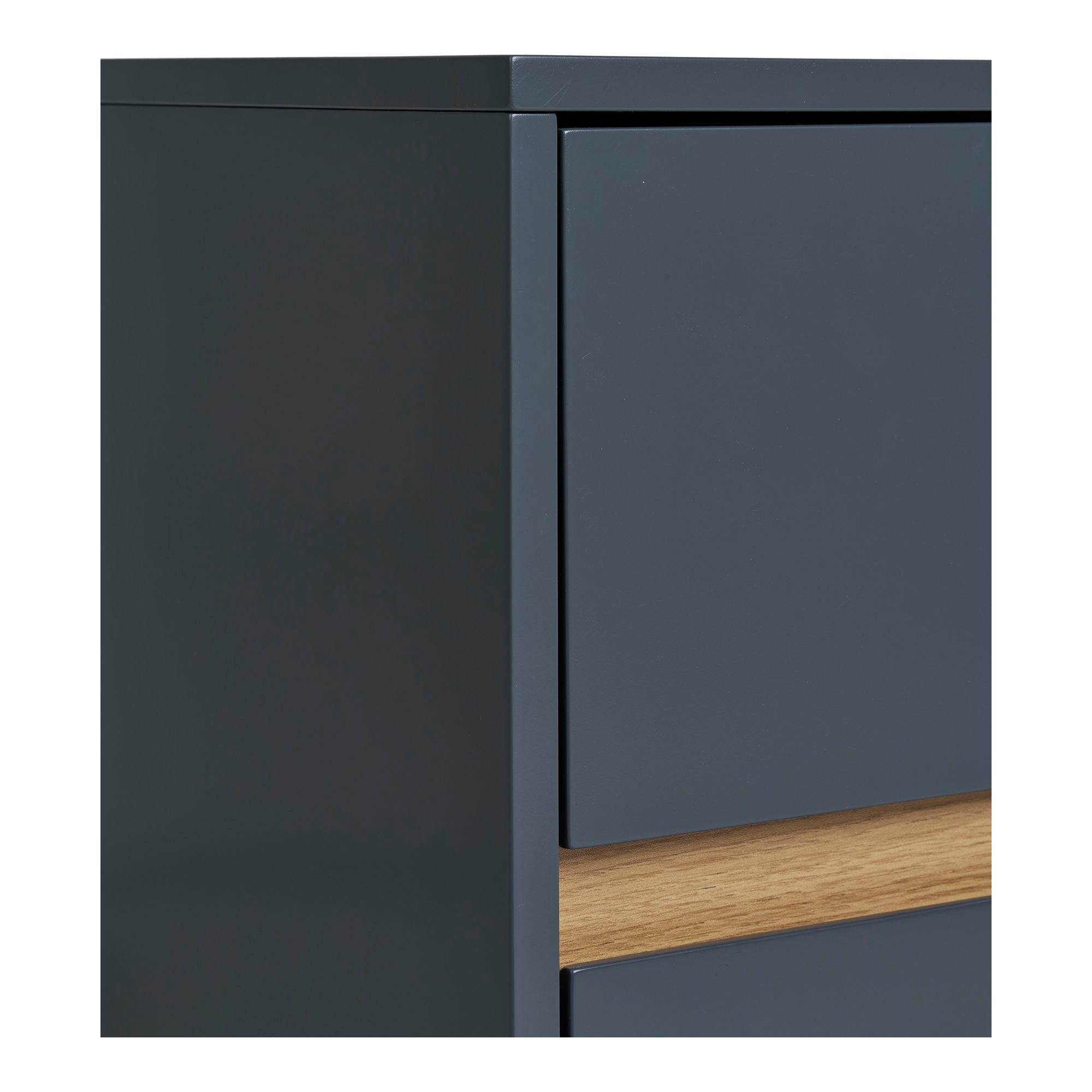 Bisley Bijzettafel - Bijzettafel, geverfd hout, 2 lades, donkergrijs 40x35x55 cm