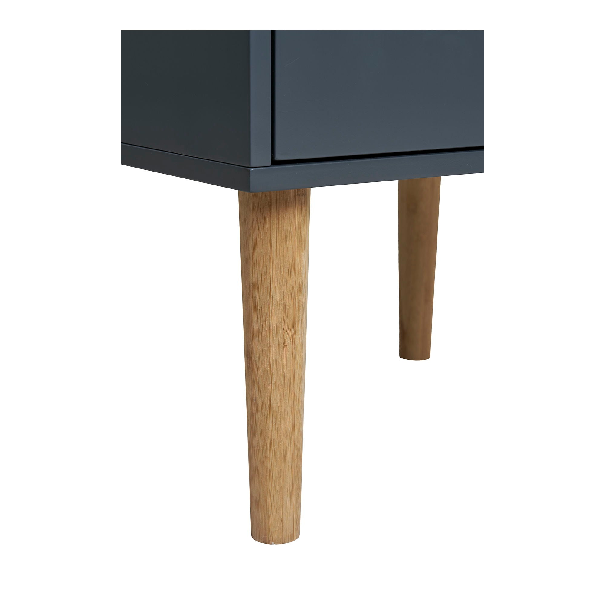 Bisley Bijzettafel - Bijzettafel, geverfd hout, 2 lades, donkergrijs 40x35x55 cm