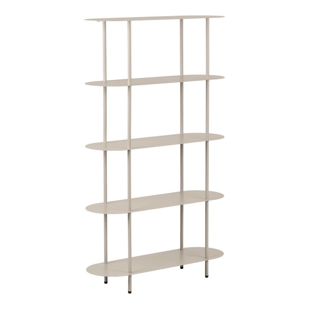 Rieti opbergmeubel - 5 planken, metaal, zandkleurig 31x90x150 cm