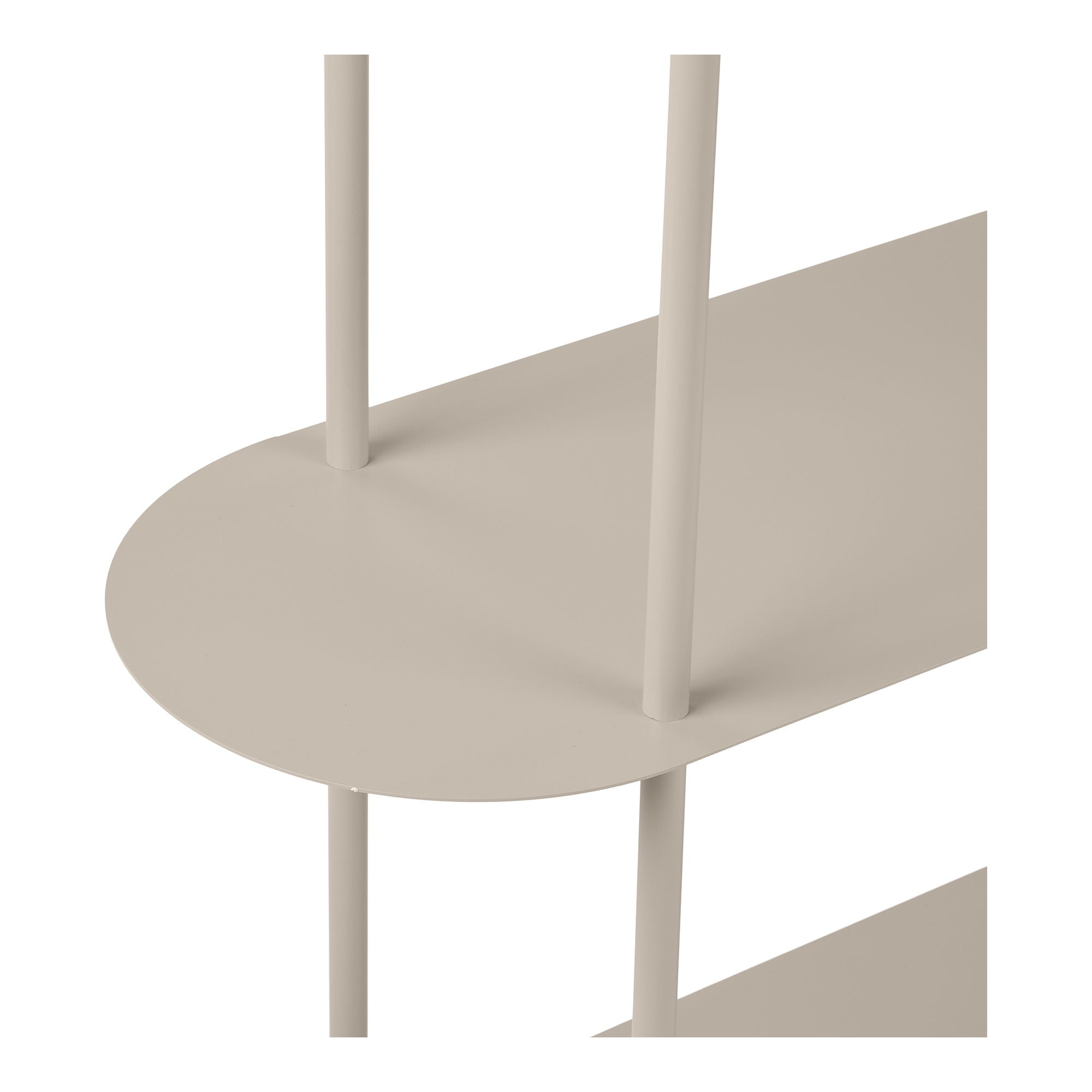 Rieti rek - 5 planken, asymmetrisch, metaal, zand 31x118x139 cm