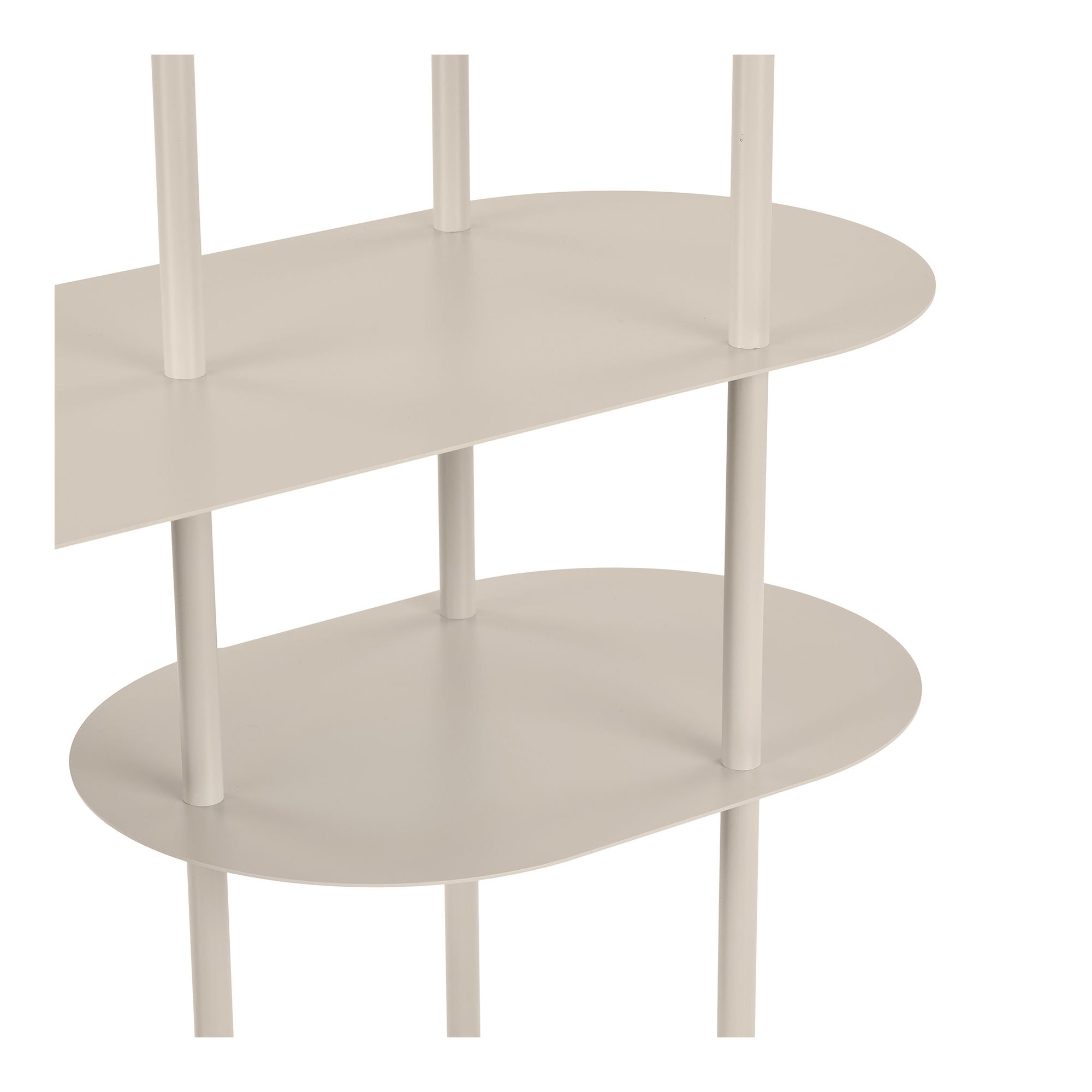Rieti rek - 5 planken, asymmetrisch, metaal, zand 31x118x139 cm