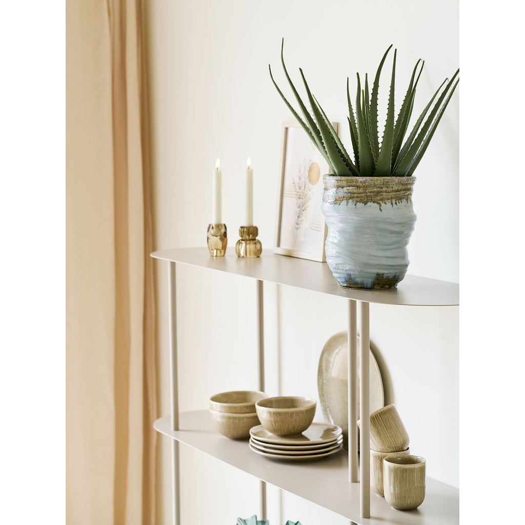 Rieti rek - 5 planken, asymmetrisch, metaal, zand 31x118x139 cm