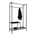Vita Wardrobe - Kledingkast, 2 planken, zwart, zwart frame 101x38x170 cm
