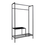 Vita Wardrobe - Kledingkast, 2 planken, zwart, zwart frame 101x38x170 cm