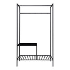 Vita Wardrobe - Kledingkast, 2 planken, zwart, zwart frame 101x38x170 cm