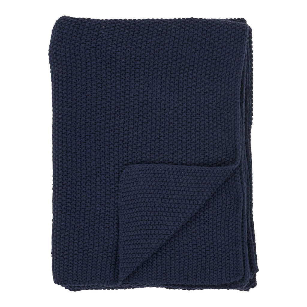 Santos Plaid - Plaid, gerecycled katoen, donkerblauw 130x170 cm