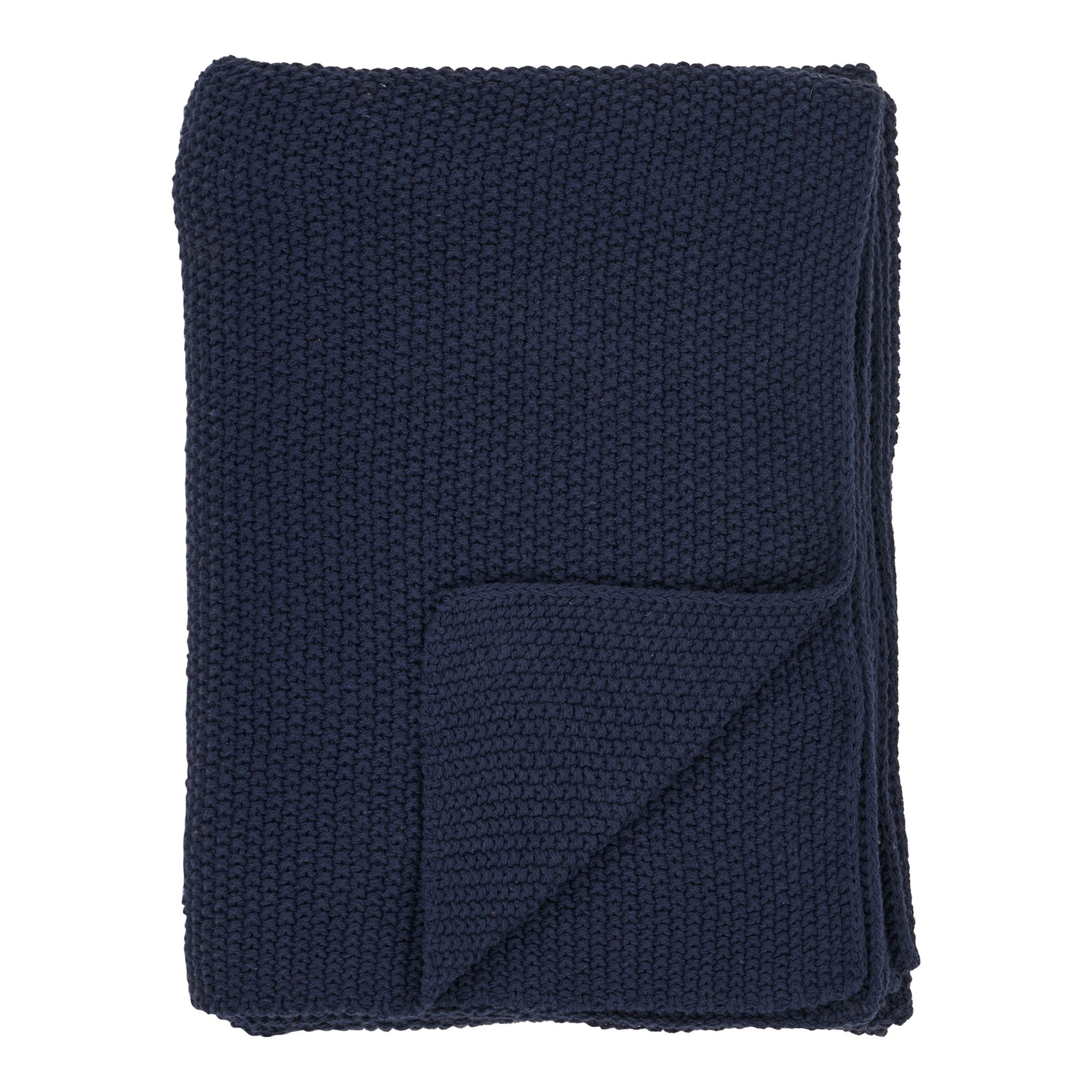 Santos Plaid - Plaid, gerecycled katoen, donkerblauw 130x170 cm