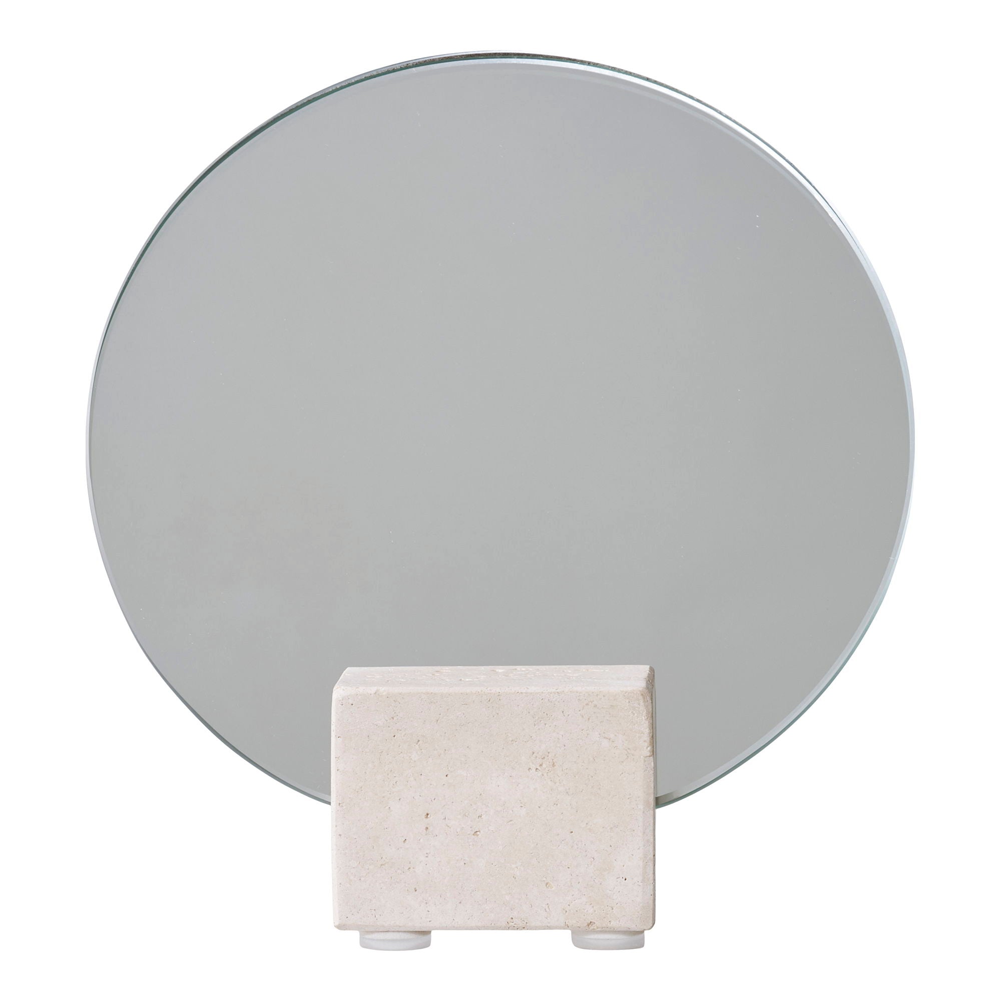 Tafelspiegel - Tafelspiegel, travertijn, naturel ø18x18 cm