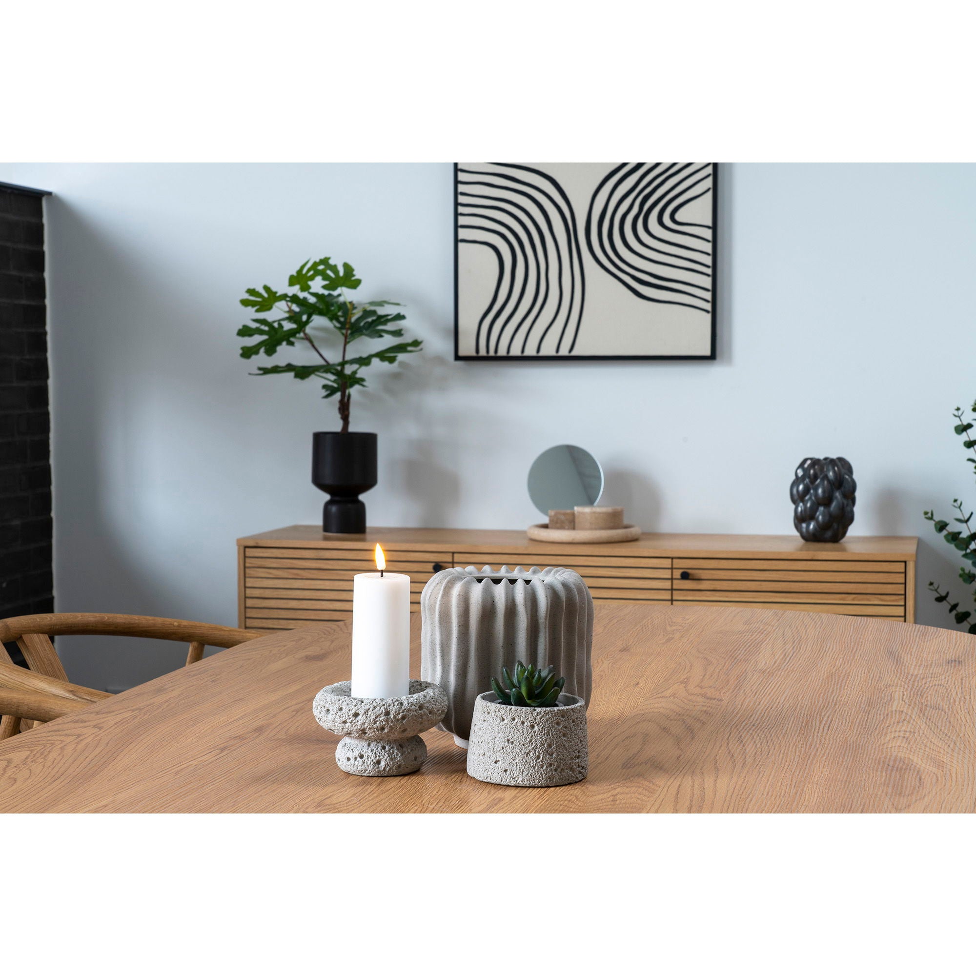 Tafelspiegel - Tafelspiegel, travertijn, naturel ø18x18 cm