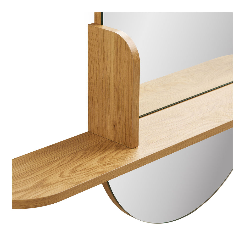 Barco Spiegel met plank - Spiegel met plank, eikenlook 92x15x94,5 cm