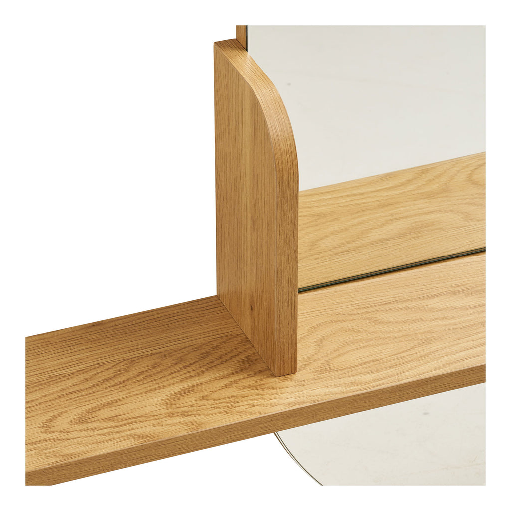 Barco Spiegel met plank - Spiegel met plank, eikenlook 92x15x94,5 cm