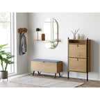 Barco Spiegel met plank - Spiegel met plank, eikenlook 92x15x94,5 cm