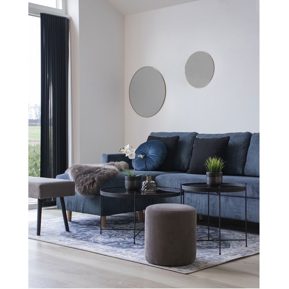 Jersey-spiegel - Spiegel, staal, messinglook ø60 cm