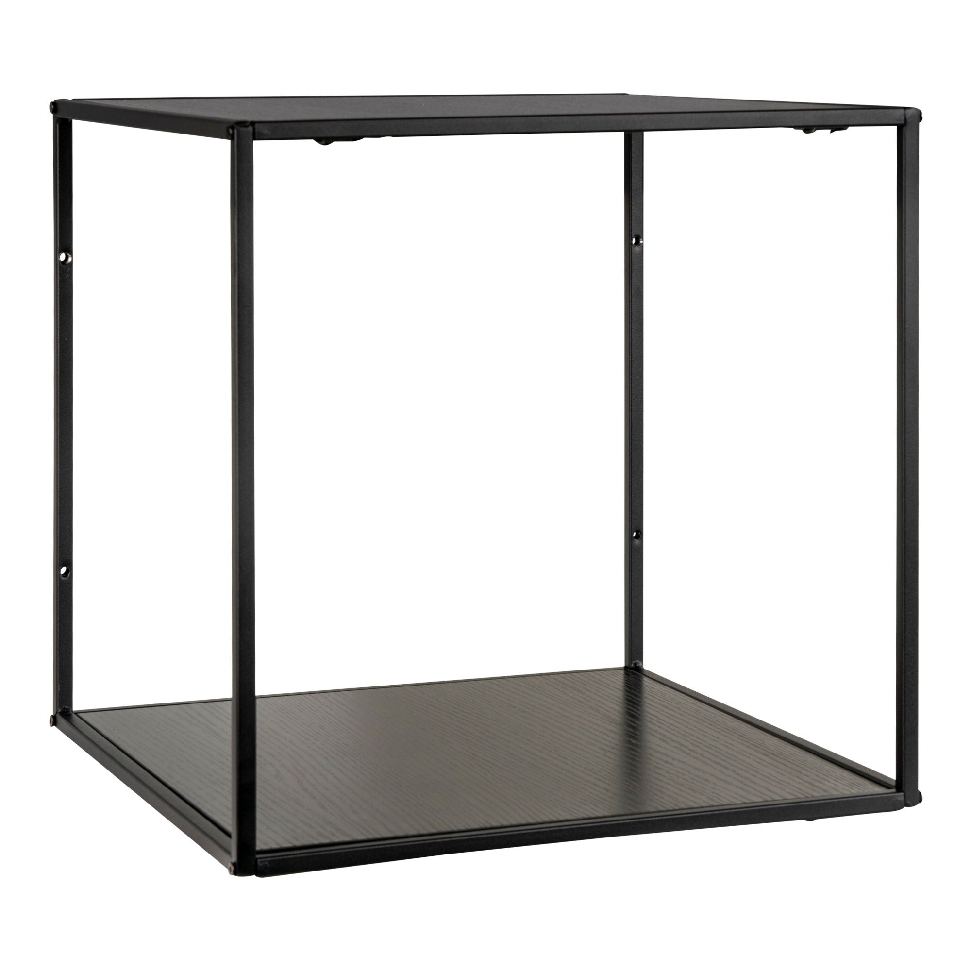 Vita Wallshelf - Wandplank, zwart, zwart frame 36x36x36 cm
