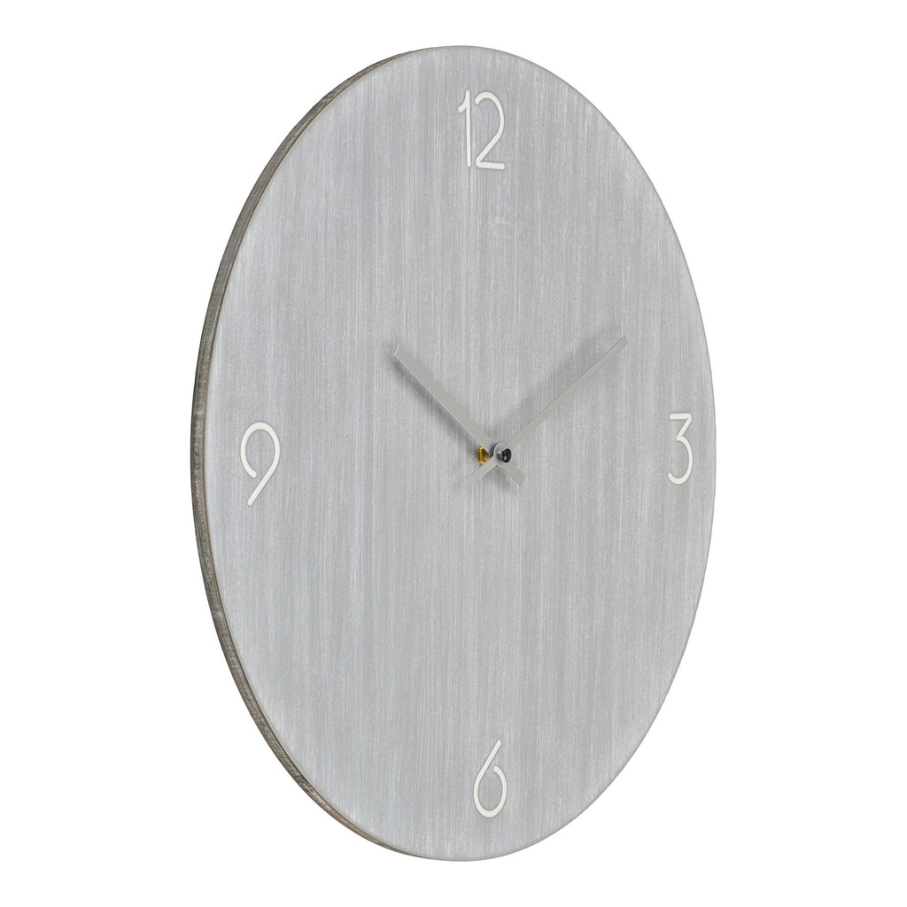 Ravenna Wandklok - Wandklok, MDF, lichtgrijs, stil uurwerk ø40