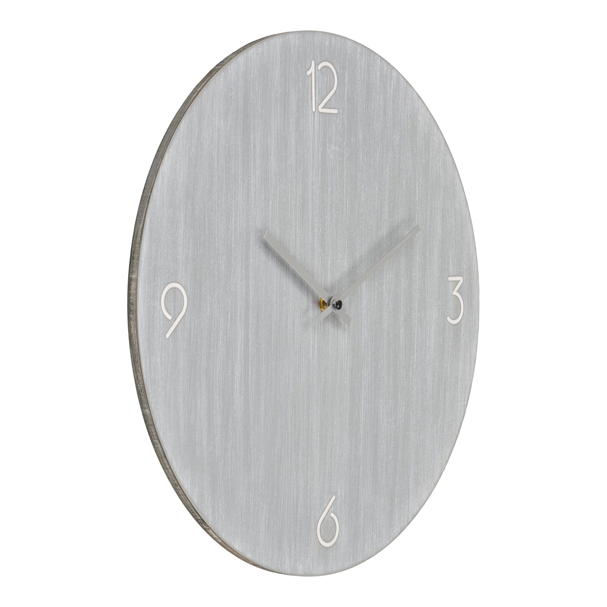 Ravenna Wandklok - Wandklok, MDF, lichtgrijs, stil uurwerk ø40