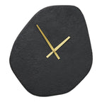 Vienna wandklok - wandklok, organische vorm, cement, zwart, geruisloos uurwerk 38x45 cm