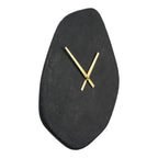 Vienna wandklok - wandklok, organische vorm, cement, zwart, geruisloos uurwerk 38x45 cm