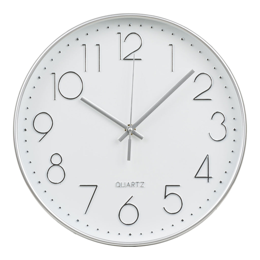 Lalibela Wandklok - Wandkllok, zilver, stil uurwerk ø30 cm